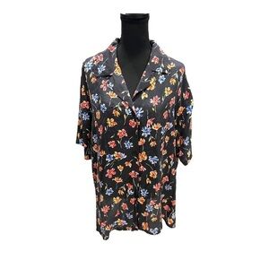 Worthington Vintage Floral Silk Blouse 2X